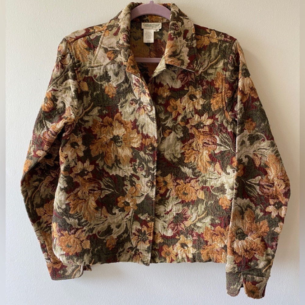 COLDWATER CREEK Floral Tapestry Jacket Shacket - Vintage - Medium